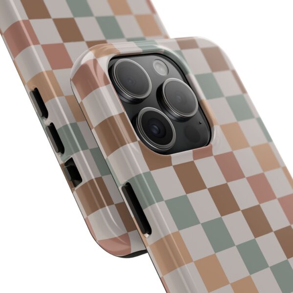 Neutral Bohemian Checkered Phone Case - Image 3