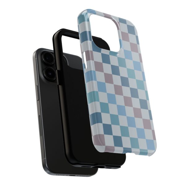 Blue Boho Checker Phone Case - Image 5