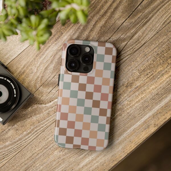 Neutral Bohemian Checkered Phone Case