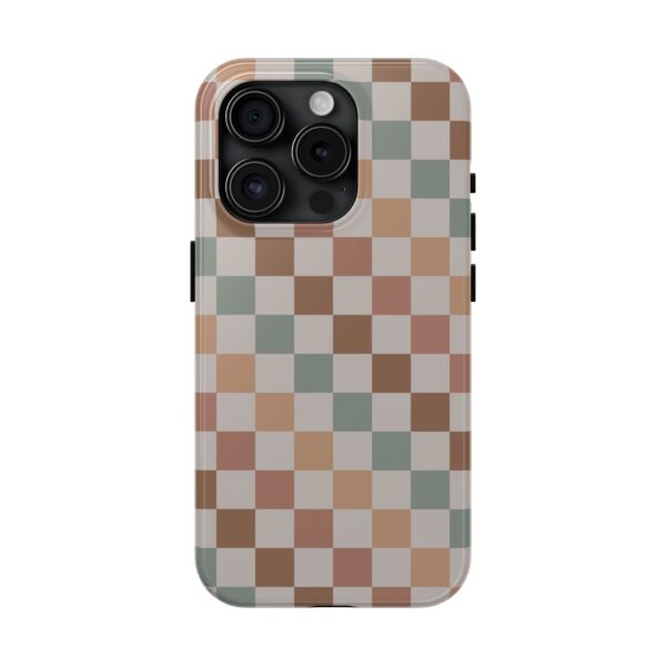 Neutral Bohemian Checkered Phone Case - Image 2