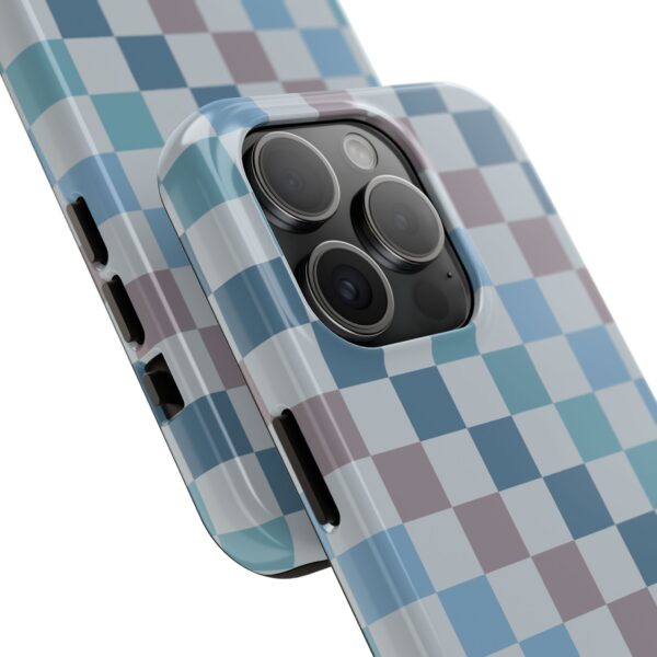 Blue Boho Checker Phone Case - Image 3