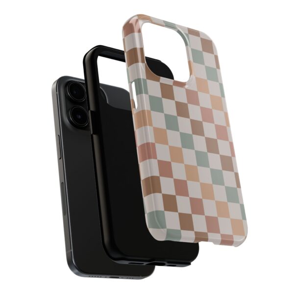 Neutral Bohemian Checkered Phone Case - Image 5