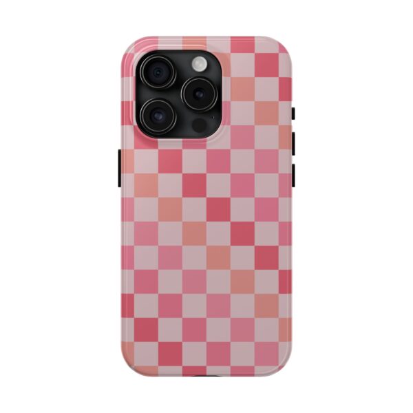 Pink Boho Checker Phone Case - Image 2