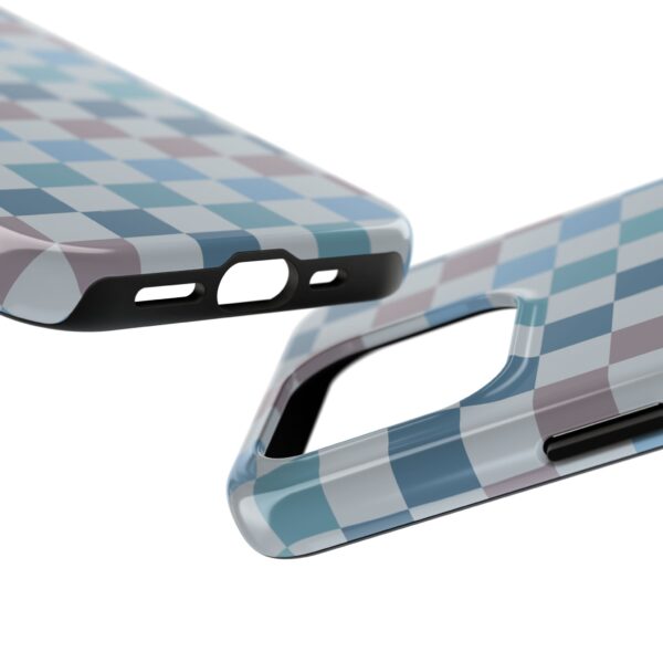 Blue Boho Checker Phone Case - Image 4